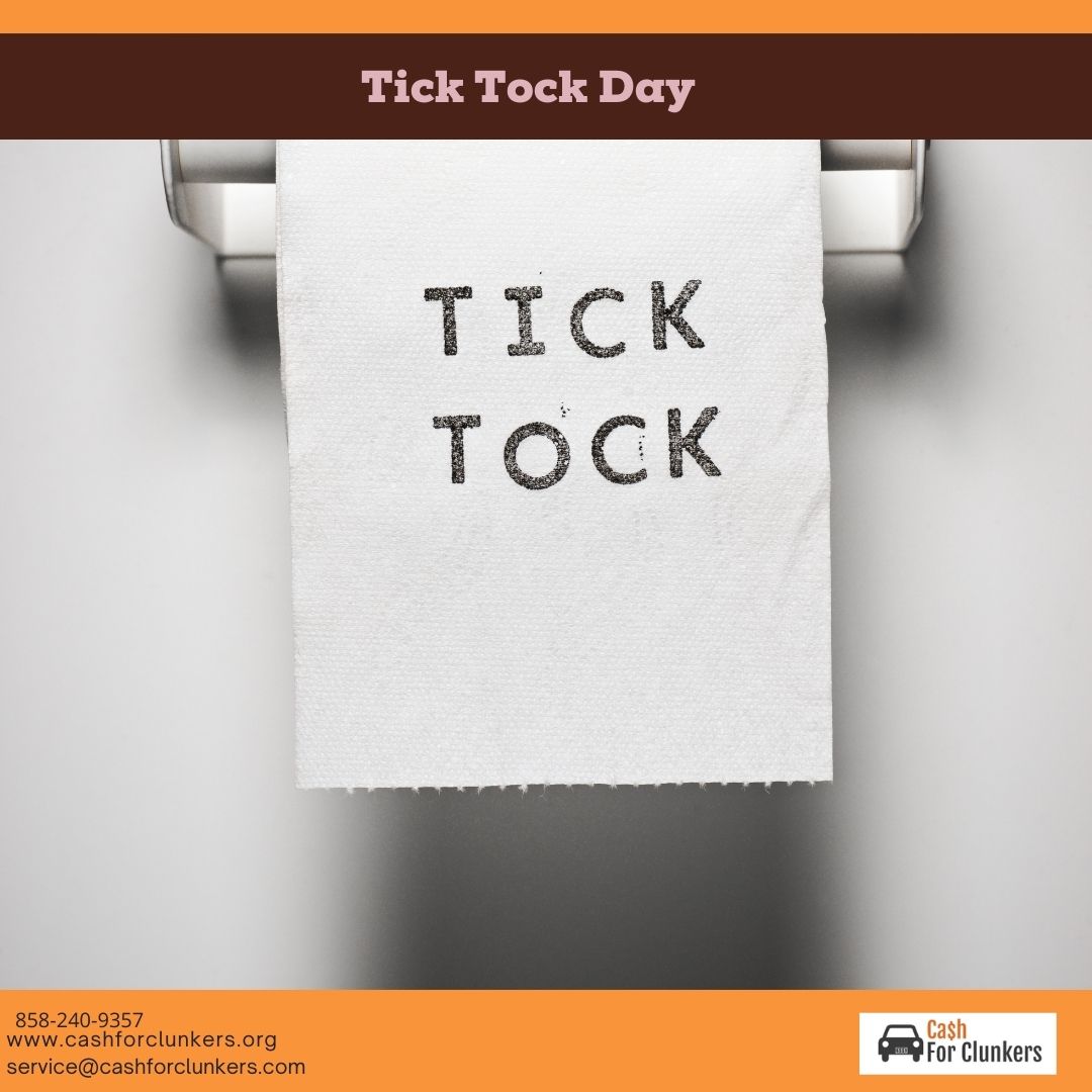 Tick Tock Day
Get your checklist and pen out and get ready to tick your tasks off the list.#UnwantedCars #JunkCars #FreeTow #CashforClunkers #TickTockDay