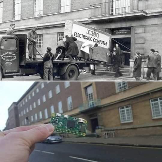 الفرق بين الصورتين ستون  عام ،ولنفس المكان ،ولنفس القطعة الالكترونية!!!