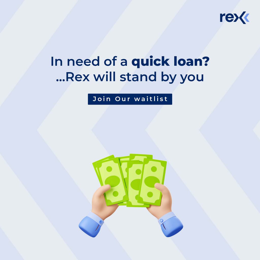 Rex loans, coming soon....

Click the link in our bio and join the Rex waitlist.
We'll be launching soon!
.
.
#ExperienceMore #finance #financialfreedom #Rex #money #loans