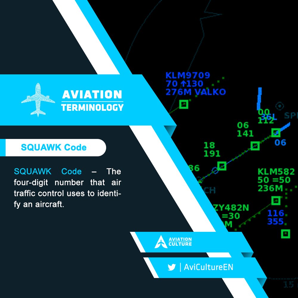 AviCultureEn's tweet image. 🔡 | #SQUAWK Code – The four-digit number that air traffic control uses to identify an aircraft.  

#AviationTerminology ✈️