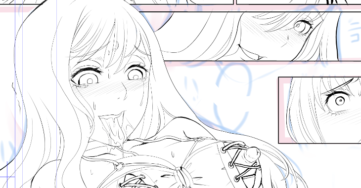 絵の力だけでこの人は人妻なんですよと納得させられるような描写力が自分にあるかというとちょっと疑問符がつくので矢印引っ張って「人妻」と注釈つける様な感じで描き進めようと思っています。 