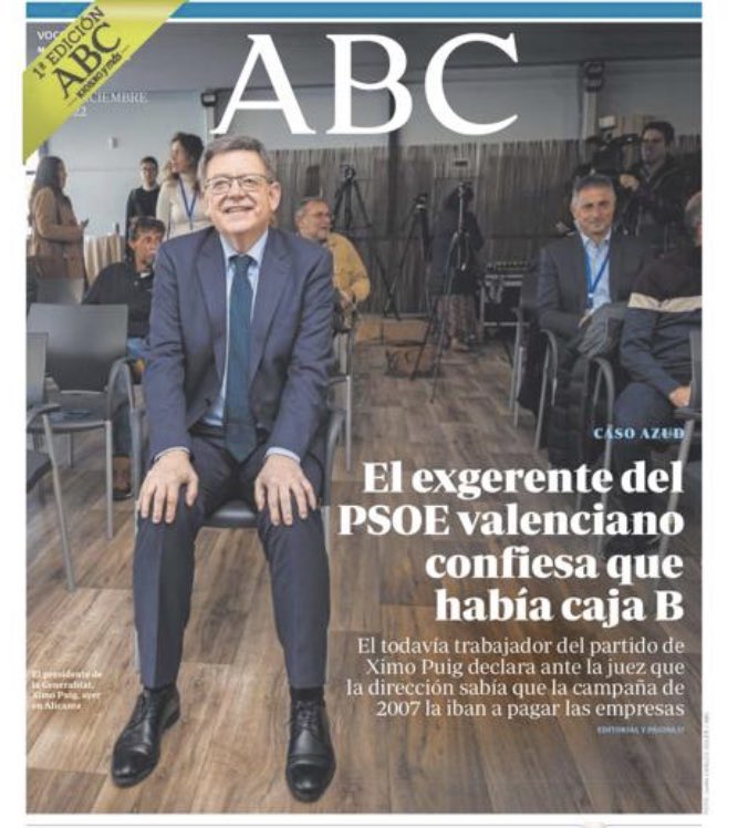 VoxDavidgarcia's tweet photo. Al PSOE no le gustaría que le dieses RT a esta portada.

“Ximo Puig y el Cártel de Morella” https://t.co/FwC0IGmaaJ