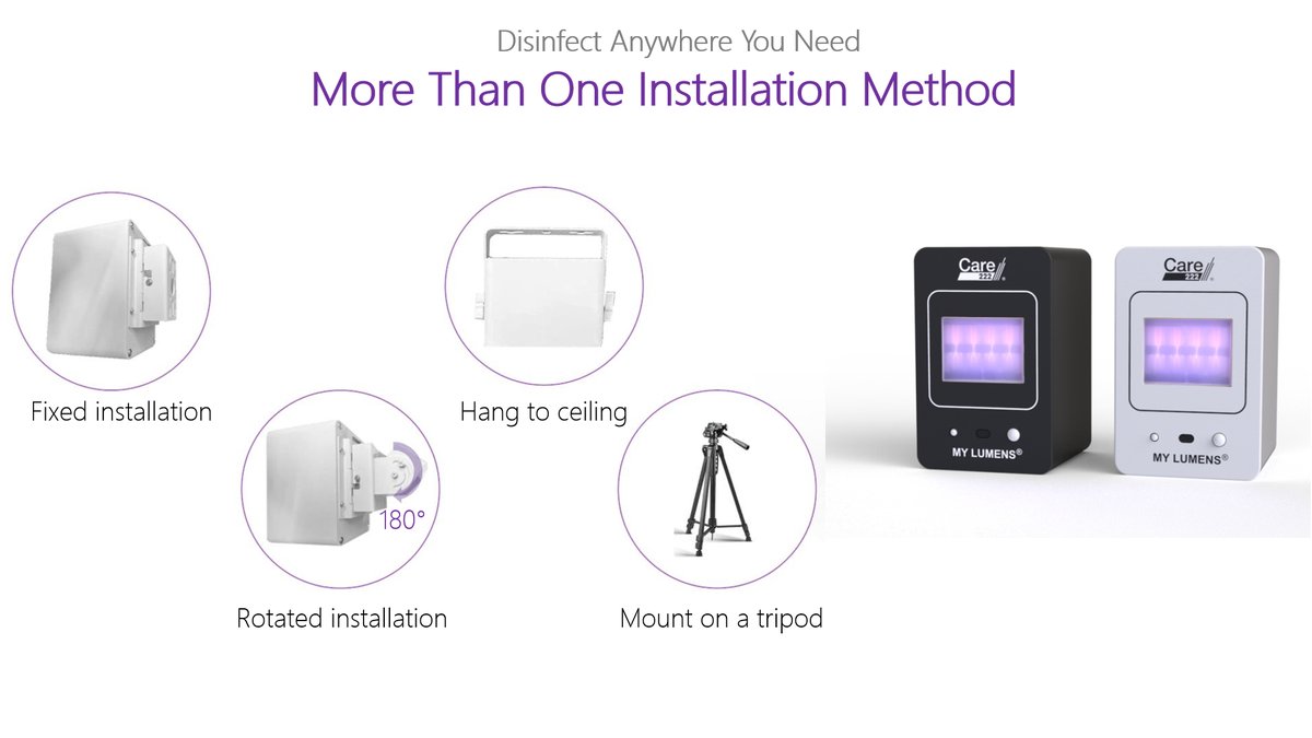 _MYLUMENS's tweet photo. My Lumens products
·Easy installation | ·Multiple applicable scenarios | ·Friendly products
.
More solution details, welcome to contact us!!!
👉market@my-lumens.com
#FarUVC #UVC #Care222 #222nmUVC #Healthcare #Disinfection #Sterile #DecontaminationSolution #Ventilationmeasures https://t.co/aVDdTYrAVC