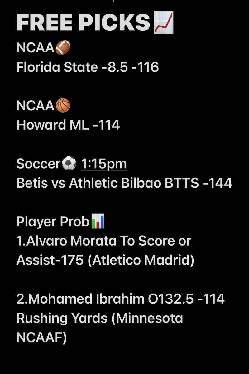 Theo574S's tweet photo. __🔬🫡Here We Go🫡🔬__
#GamblingTwitter #FreePlays #NCAAF #NCAAB #SpanishLaLiga #PlayerProps #SportsGambling #MoneyPicks #SolidPicks #FreePicks https://t.co/F83CEXn8l0