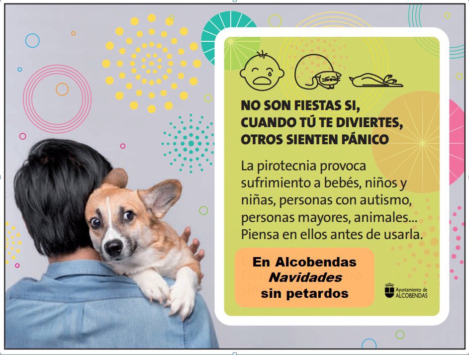 Alcobendas_ayto's tweet photo. 🎄 Navidades sin petardos.

Bebés, niños y niñas, personas con autismo, personas mayores, perros, gatos y otros animales sufren con el ruido de la pirotecnia. Piensa en ellos antes de usarla. 🙏 

¡GRACIAS #Alcobendas! 💚 https://t.co/LwqTtiwah3