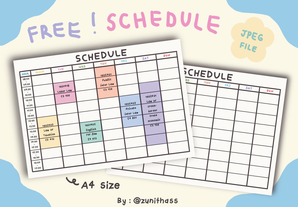 thelilacgirl_'s tweet photo. 🥛𖥻 giveaway  🛼🎀 rt + fav before use ☁ .ᐟ

𓂋 แจกตารางเรียน/ตารางสอนที่ใช้ได้ทุกวัย 🧩

♡ สามารถตกแต่งได้ตามใจชอบ┍🎒┑‧₊˚

↳ Can print out ⭐.ᐟ  or open in app ⸗ 𖦆 🧢 ✜ 

 ✴︎︎ ✴︎︎ personal use only 💜⟡ ࣪˖  don’t repost !

#แจกpng #แจกไฟล์png #แจกschedule https://t.co/DCoInRi4RC