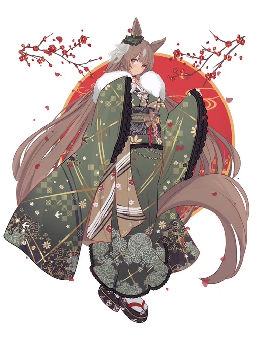 去年の年賀状絵ですがサトノダイヤモンドとキタサンブラック#ウマ娘 #キタサト 
