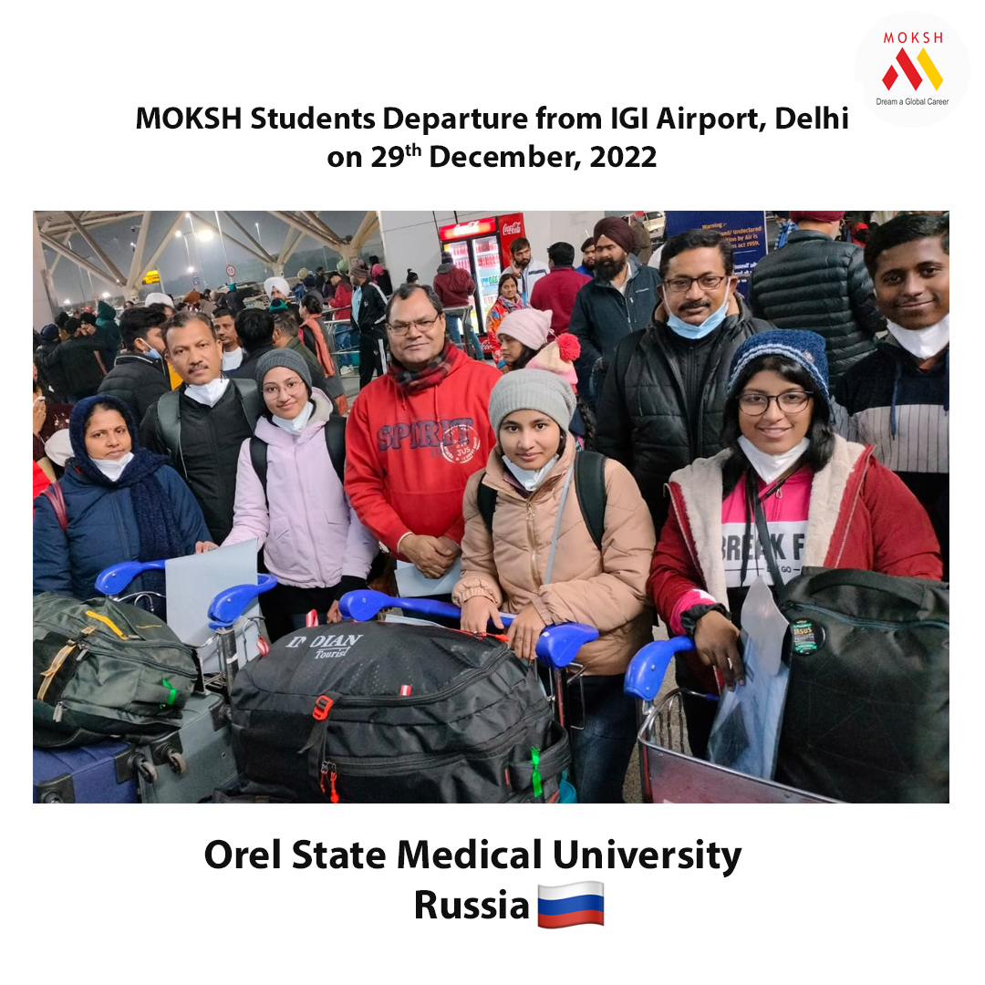 Moksh_Overseas's tweet photo. ✈️Departure of Moksh students to Orel State Medical University, Russia from IGI Airport, Delhi on 29th December 2022✈️
#departure #mumbai #orel #university #studyabroad #studyoverseas #abroadlife #abroadstudies #abroadstudyvisa #success #successful #russia https://t.co/ife85o9hoE