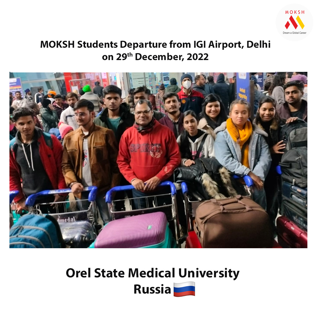 Moksh_Overseas's tweet photo. ✈️Departure of Moksh students to Orel State Medical University, Russia from IGI Airport, Delhi on 29th December 2022✈️
#departure #mumbai #orel #university #studyabroad #studyoverseas #abroadlife #abroadstudies #abroadstudyvisa #success #successful #russia https://t.co/ife85o9hoE