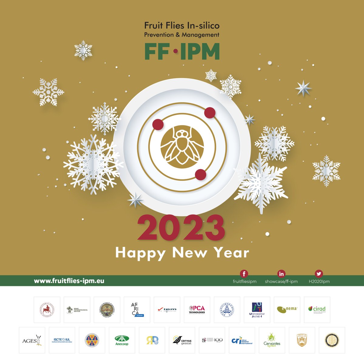 FruitFlies-IPM H2020 (@h2020ipm) on Twitter photo ✨Happy New Year from FF-IPM project!✨
Here's to a fruitful new year! Can’t wait to "flie" towards 2023!🎇 ✨Happy New Year from FF-IPM project!✨
Here's to a fruitful new year! Can’t wait to "flie" towards 2023!🎇