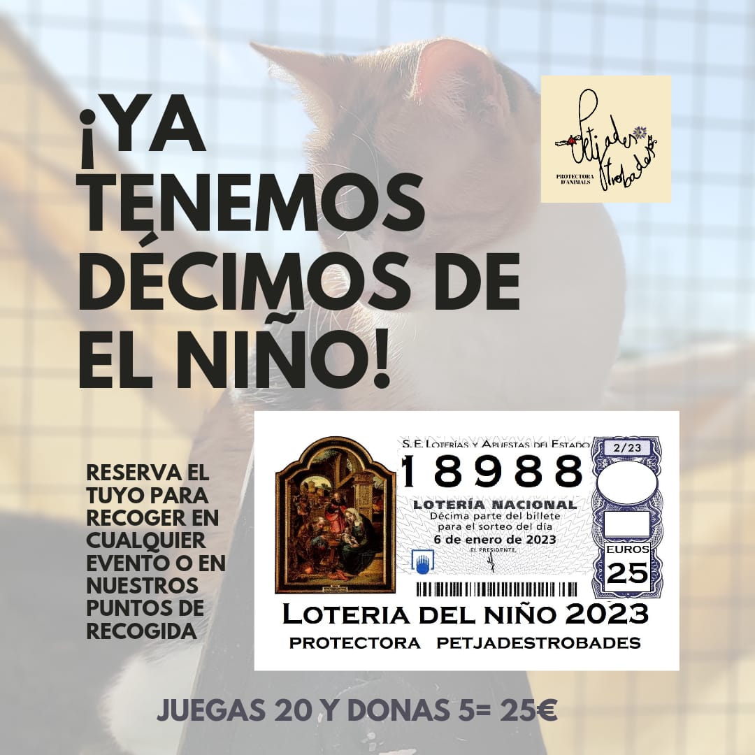 Pet_Trobades's tweet photo. Si en la lotería de Navidad no tuviste suerte, no te preocupes 🤪

¡Llega nuestra lotería del niño!

Ya puedes reservar tu décimo y recoger tanto en cualquier evento como punto de recogida. https://t.co/G669ThN7kC