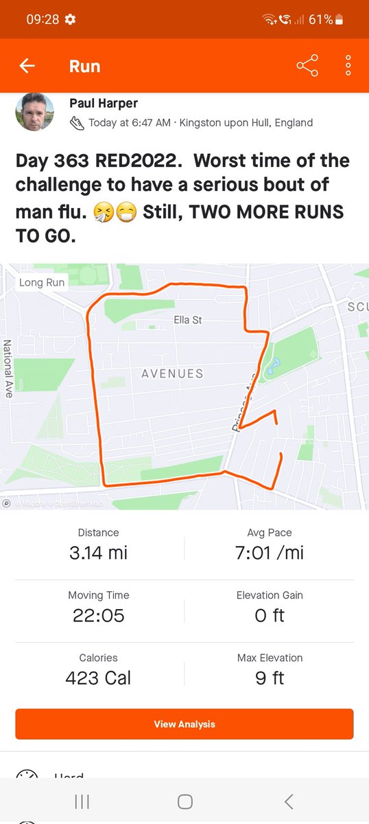 paulharper75's tweet photo. Day 363 and just TWO more runs to go! However, feel quite ill (bad man flu), so it really is a challenge at the moment. Last run on Saturday morning (31st) at Peter Pan Parkrun (0845), if anyone wants to come and support. #teamwishh #RED2022 #NHS 🏃♂️🤧😷
Sponsor link in bio. https://t.co/tUUC6aGwNT