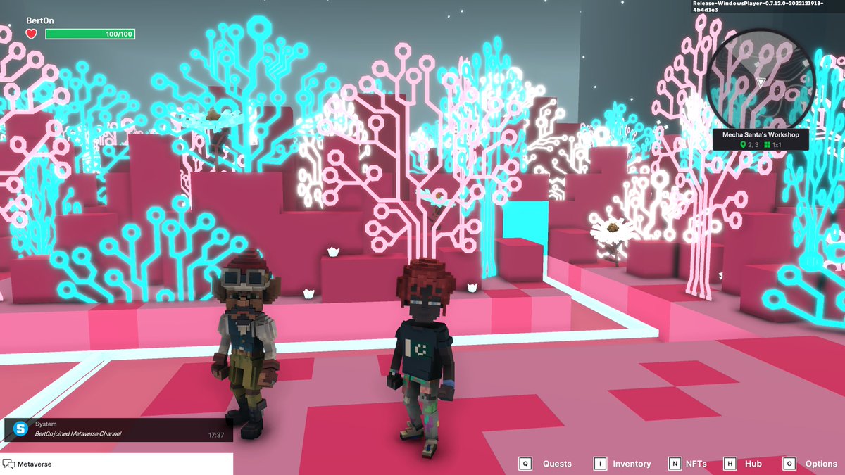 BertonVeblen's tweet photo. @TheSandboxGame I found  the circuit board trees! 🤖🎄 I participated in the #SeasonsGreetingsTSB challenge for a chance to win an NFT! https://t.co/B9q2wj1pvz