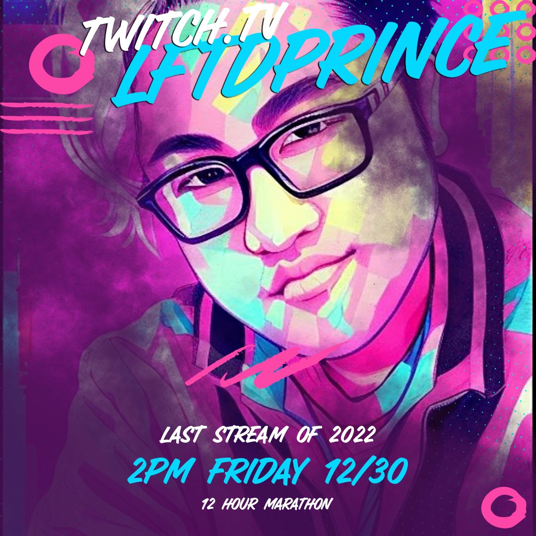 prince_justin's tweet photo. We're going to end the 2022 stream year with a 12 hour marathon! Tune in Dec 30th at 2PM. Let's play some games!
https://t.co/4Q0WiPctKQ #capcomcreator #twitchstreamer #splendadaddy https://t.co/Uj9Chz8afZ