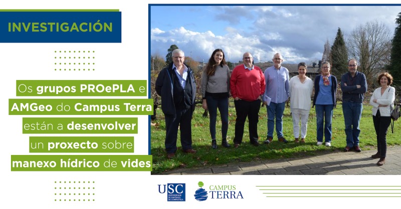 CampusTerraUSC's tweet photo. 🔬 INVESTIGACIÓN | O #CampusTerra segue a avanzar na investigación sostible no sector primario.
👉 Os grupos #PROePLA e #AMGeo da @EPSLugo da @UniversidadeUSC participan nun proxecto sobre manexo hídrico de vides e o emprego de lousa na súa liña de cultivo.
Coñéceo todo! 🔽