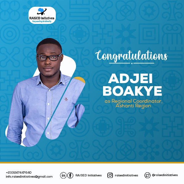 raisedinitiatve's tweet photo. Meet our regional coordinators for Ashanti Region.

Congratulations Adjei Boakye (@AdjeiBoakye11) and Bernard Okyere. Make us proud! https://t.co/rgiee4V1h8