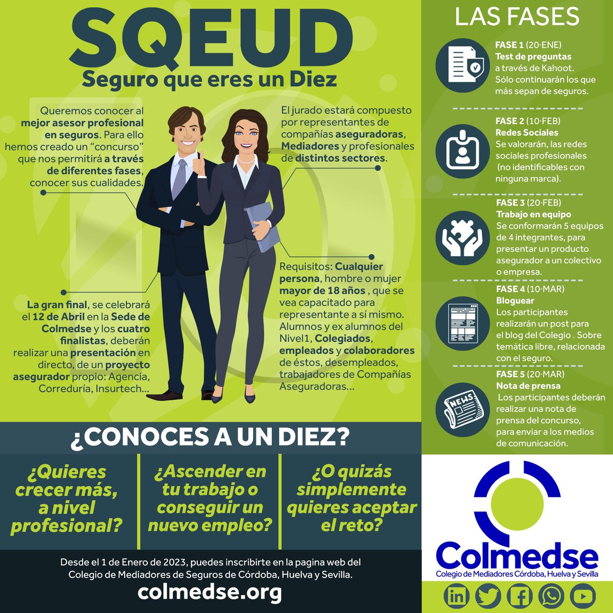 colmedse_'s tweet photo. Queremos conocer al mejor asesor profesional en seguros. Para ello hemos creado un "concurso" que nos permitirá a través de diferentes fases conocer sus cualidades ¿Quieres participar? Las plazas son limitadas. 

Abierta ya la preinscripción https://t.co/M9uU8jDcQC #SQEUD https://t.co/PVZ3UwKXZr