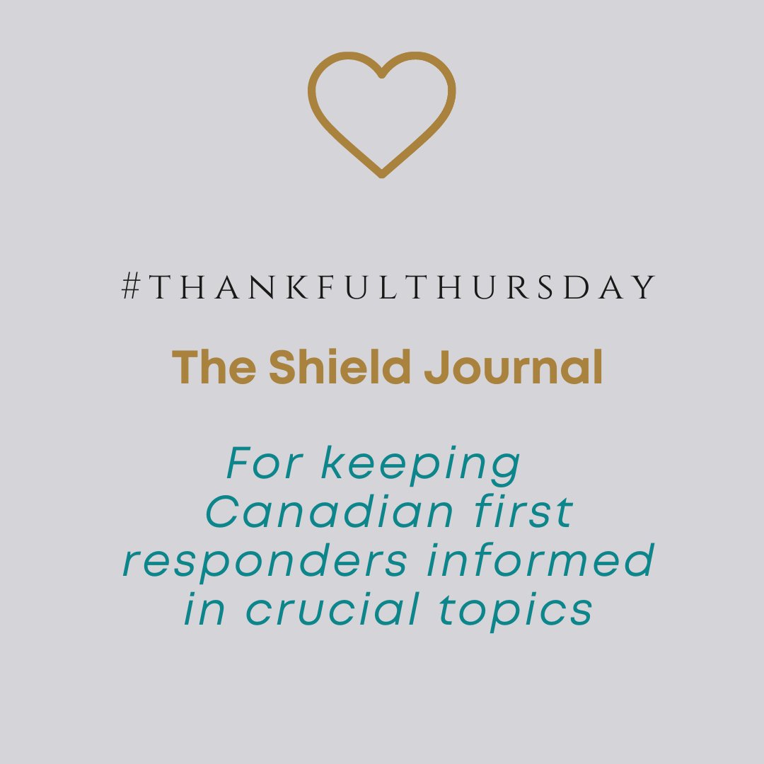 911_grant's tweet photo. #ThankfulThursday - Today we send gratitude to @shield_journal for their online magazine for Canadian #firstresponders on crucial information and developments to support and keep them safe. #thingoldline #thinblueline https://t.co/4B1B1vBNWw