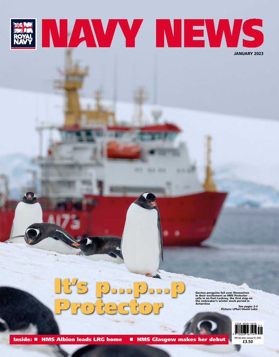 The January edition of @navy_news is now on sale, featuring @hmsprotector in Antarctica, @HMSDefender and @hms_kent on #OpAchillean; @HMS_Spey and @hms_tamar in Japan, @HMS_Medway in the Caribbean, and much more. Start the new year by subscribing here:ow.ly/22HA50LXgat