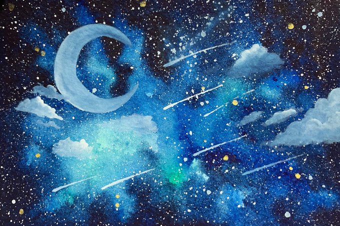 「painting (medium) shooting star」 illustration images(Latest)