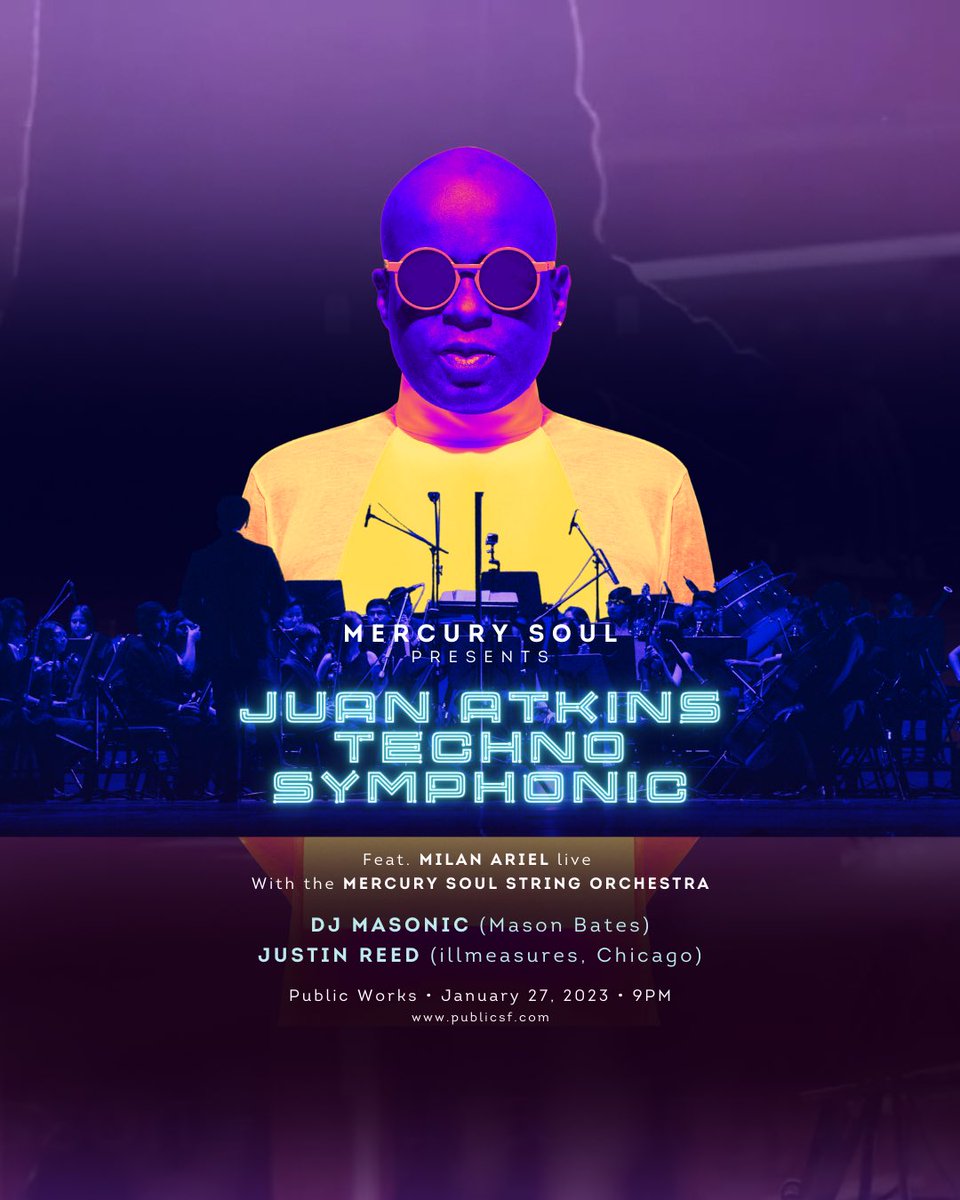 Don’t miss out! This week is your last chance for the Early Bird prices on tickets for Juan Atkins Techno Symphonic featuring the Mercury Soul Orchestra. We only have a few left so make sure to grab yours (link in bio) before they’re gone!