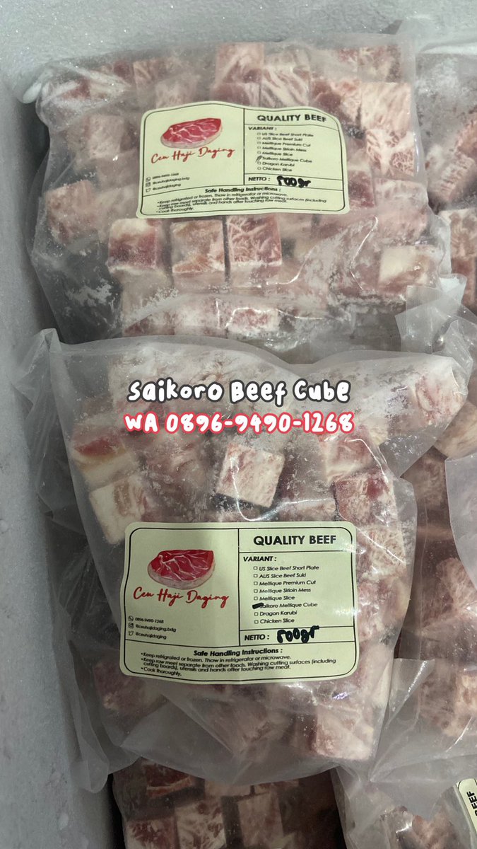 Ready stock perdagingan buat babakaran pas tahun baruan!

US Slice Beef Shortplate
Aus Slice Suki
Meltique Slice
Chicken Slice
Saikoro
Meltique Mess &amp; Premium
Aneka Saus

WA 089694901268
Lokasi : Jl Terjun Bebas no 16 Arcamanik Endah, Kota Bandung