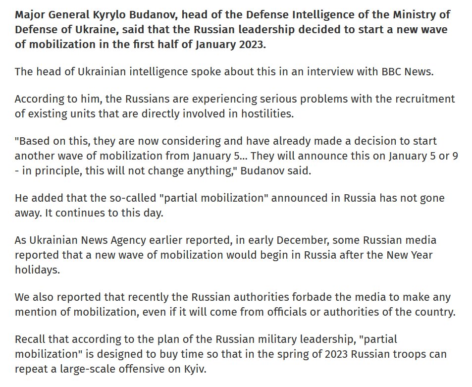 [情報] 烏克蘭軍情局：俄國準備發動新一波動員