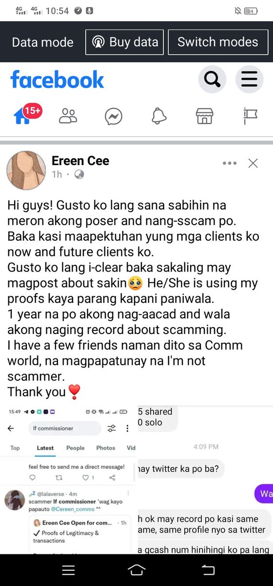 ‼️SCAMMER ALERT‼️
just wanna let u know that @/ce_comms is a scammer. ninakaw lang niya yung profile ng isang commissioner sa fb. never ever transact with this fake comms. 

be vigilant pips! help me share this too hehe