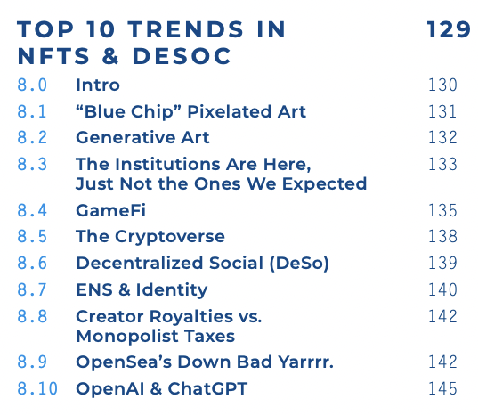MessariCrypto's tweet photo. "Sky-high hype, crazy volatility, lots of early lottery winners, and complete garbage. But as a new asset type and class, they will transform the world..."

-@twobitidiot on #NFTs

Where do NFTs stand to break out in 2023? Download your copy of #Theses2023 to find out. 👇 https://t.co/pr6JJUqhLN