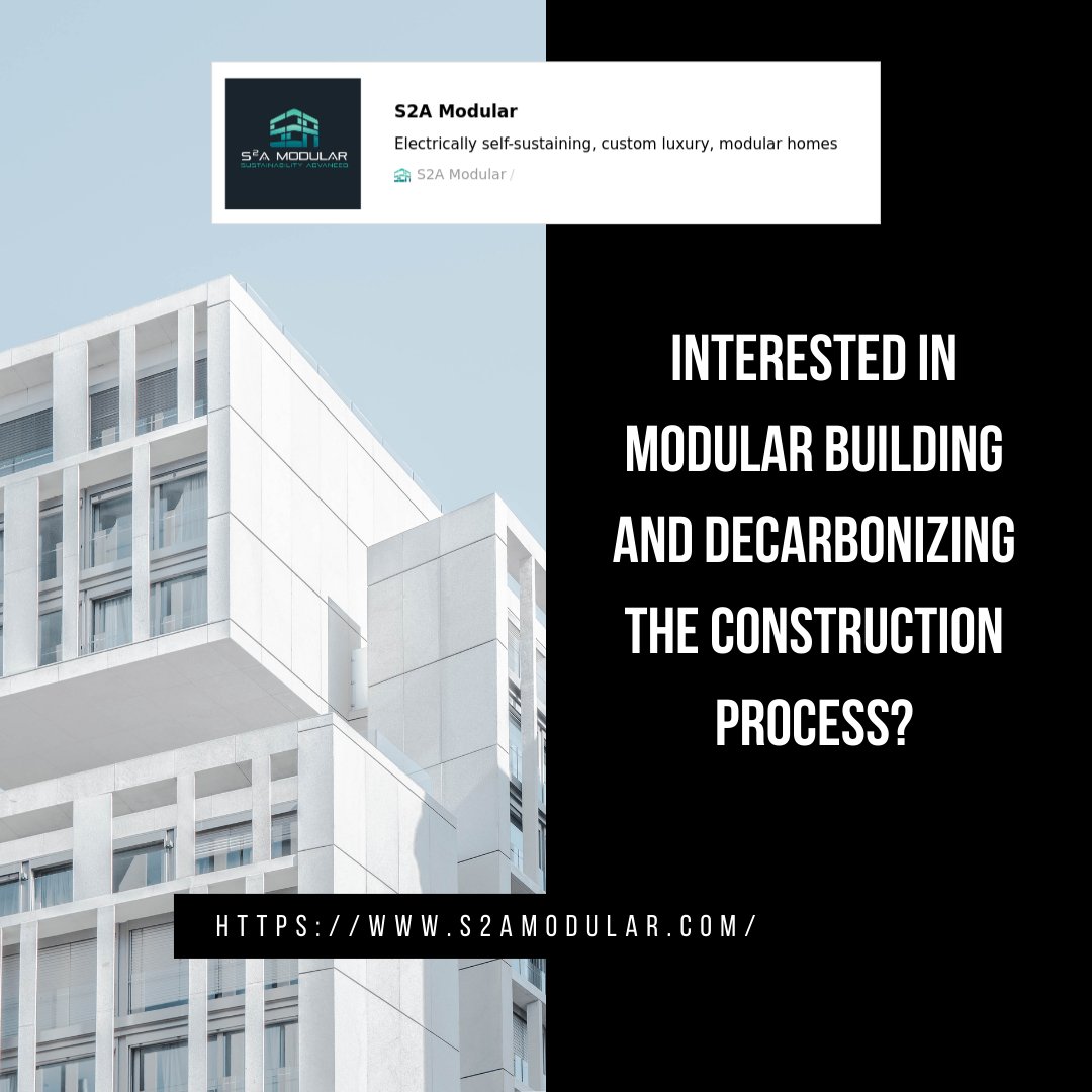 S2A Modular is paving the way in modular home construction through reduction of carbon emissions, waste reduction and utilization of renewable energy! Check out the article below for more details! 

s2amodular.com/2022/08/12/dec… 
#S2AModular #Modular #tinyhome #SolarEnergy