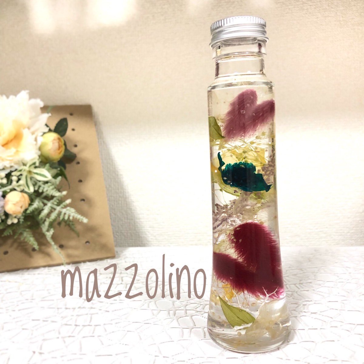 Mazzolino_Chie's tweet photo. ⠀ 
���　＊・＊・＊・＊・＊・＊
花材整理してたら出てきたシリーズ
　　　　（※続かない）
　　＊・＊・＊・＊・＊・＊ 

❤︎のラグラスが出てきて勿体なかったのでので🤗

#日本ハーバリウム協会
#ハーバランド
#herbaland
#ハンドメイド
#ハンドメイド好きさんと繋がりたい
#自分作品
#mazzolino https://t.co/tMNG8UymFS