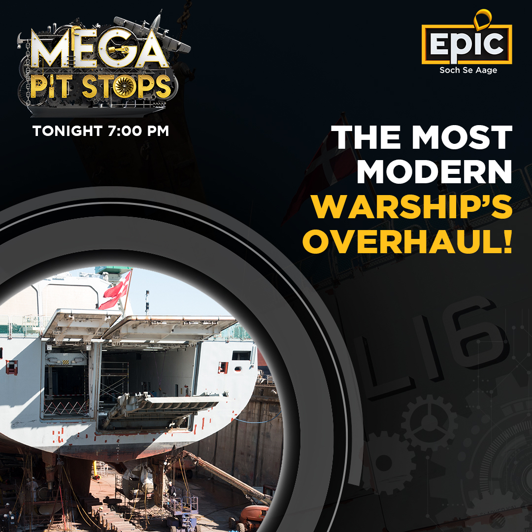 OfficalEPICTV's tweet photo. Pushing the engineers beyond their limit, this ‘Mega Pit Stop’ is making this ‘Modern Warship’, war-ready!
Watch Mega Pit Stops, tonight 7:00 PM, only on EPIC.
#MegaPitStops #PitStops #Overhaul #Repair #Dismantle #Warship #Engineers #Automobiles #Innovation #Invention #Engines https://t.co/PG4WNYYrlB