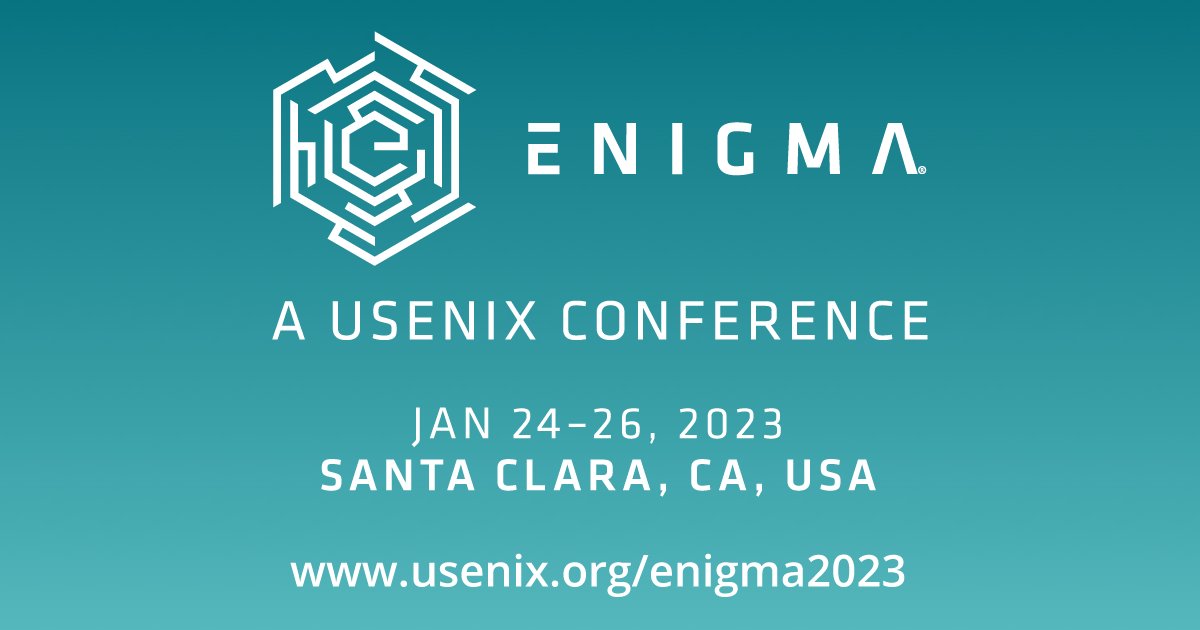 The Early Bird registration deadline for Enigma 2023 is just a couple of days away on January 3. Review the program and register today to join us in Santa Clara: bit.ly/enigmaconf2023 #enigma2023