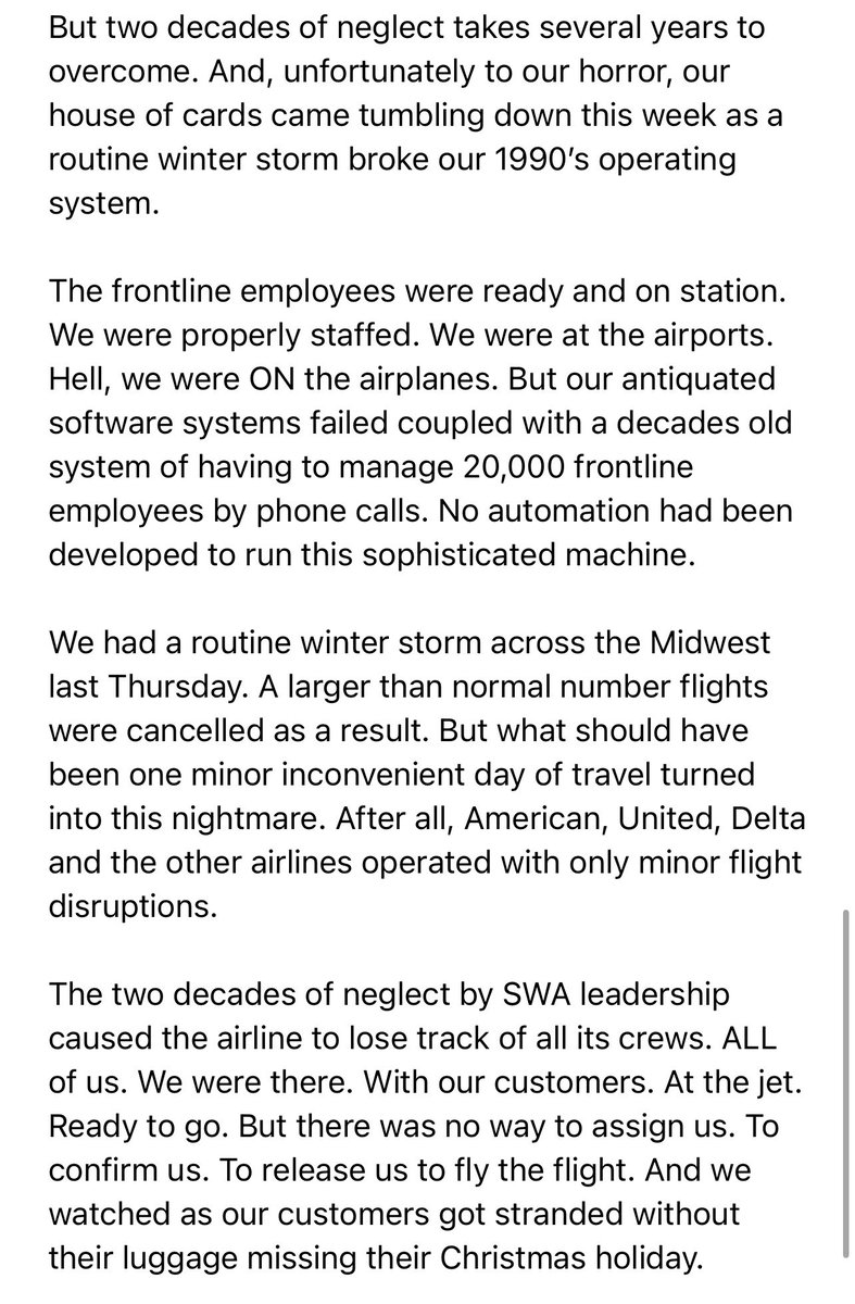 chrisjohnson_nz's tweet photo. Keep this for when you want to explain to a non-technical person why technical debt is important to invest in and pay down over time. #Southwest meltdown. https://t.co/GdcKBg6XDf