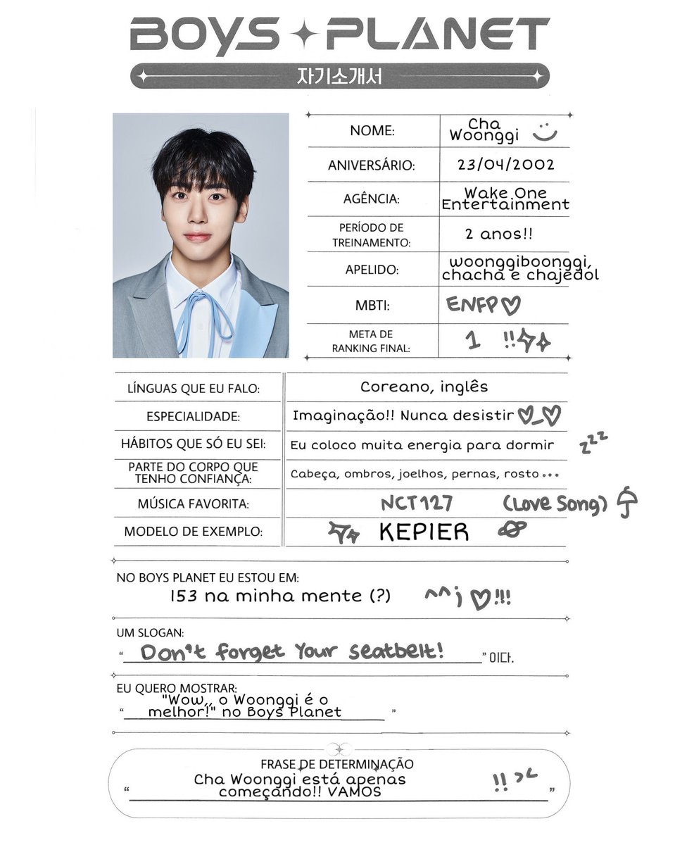📋 PERFIL DO WOONGGI 📋
[TRAD-PT] 
#Woonggi #ChaWoonggi #차웅기 #웅기