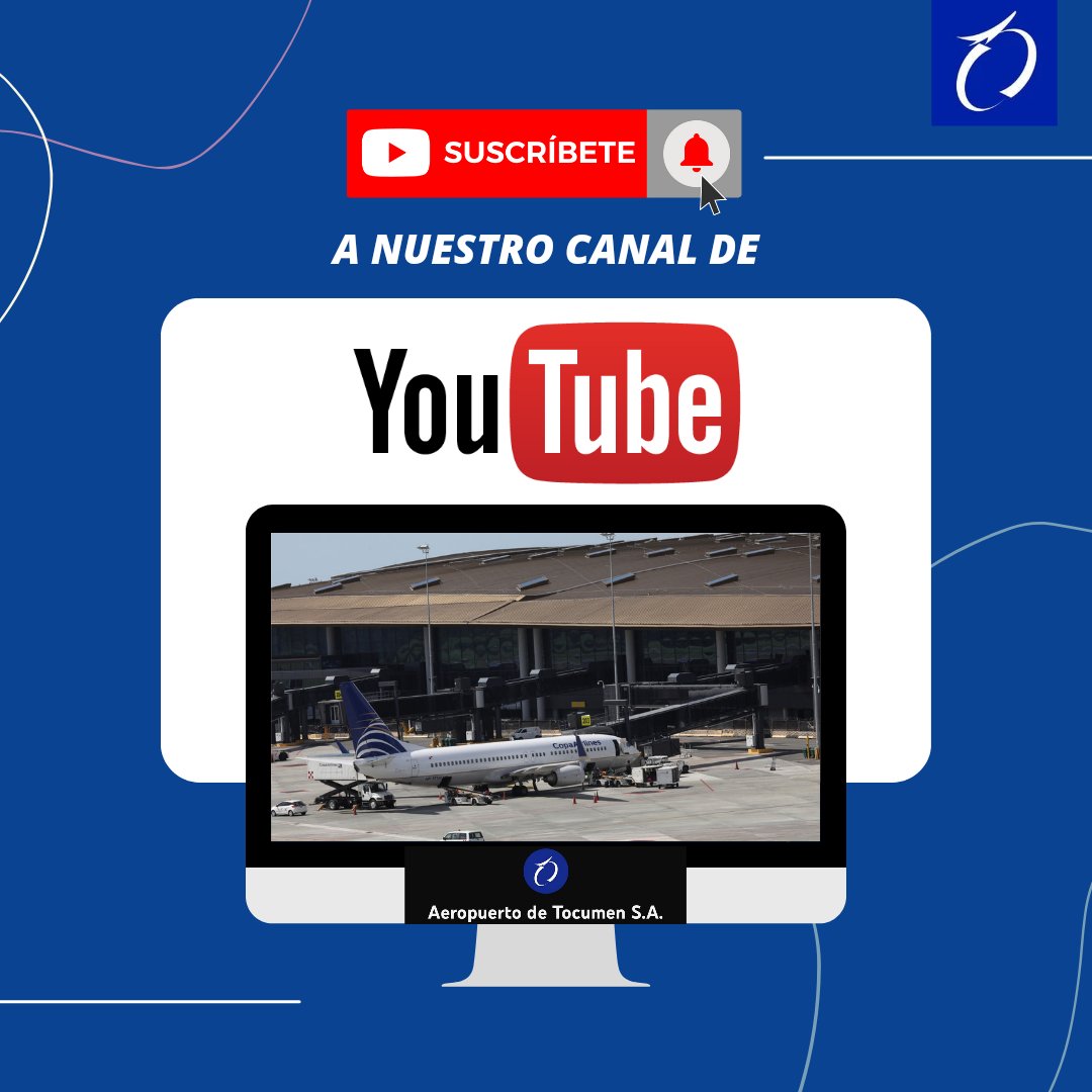 Los invitamos a suscribirse a nuestro canal de YouTube "Aeropuerto de Tocumen, S.A." 🎞️

En este canal podrás ver todas las novedades de nuestras terminales aéreas y operaciones dentro del aeropuerto ✈

Link: youtube.com/@aeropuertodet…

#AeropuertoDeTocumen
#CanalDeYoutube
#Youtube