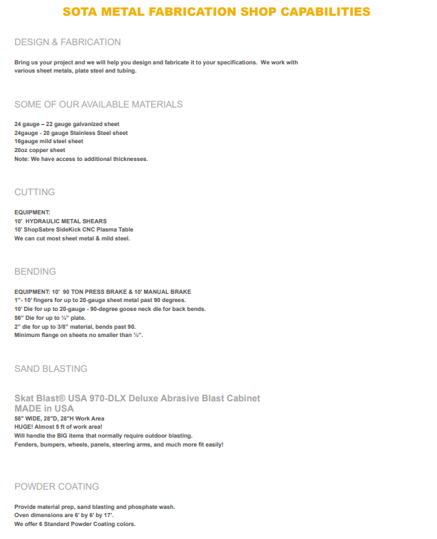 Happy to announce that we have added Sand Blasting to our list of shop capabilities!
Please think of us for your next project.
#sotametalfabshop #sotametalfab #sandblasting