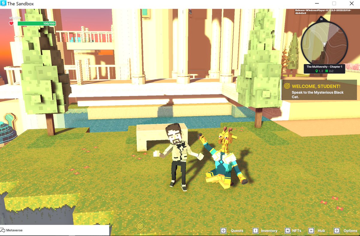 mismo85's tweet photo. @TheSandboxGame I found the peaceful Giraffe in The Multiversity! 🦒 I participated in the #SeasonsGreetingsTSB challenge for a chance to win an NFT! https://t.co/gSR95VvE1i