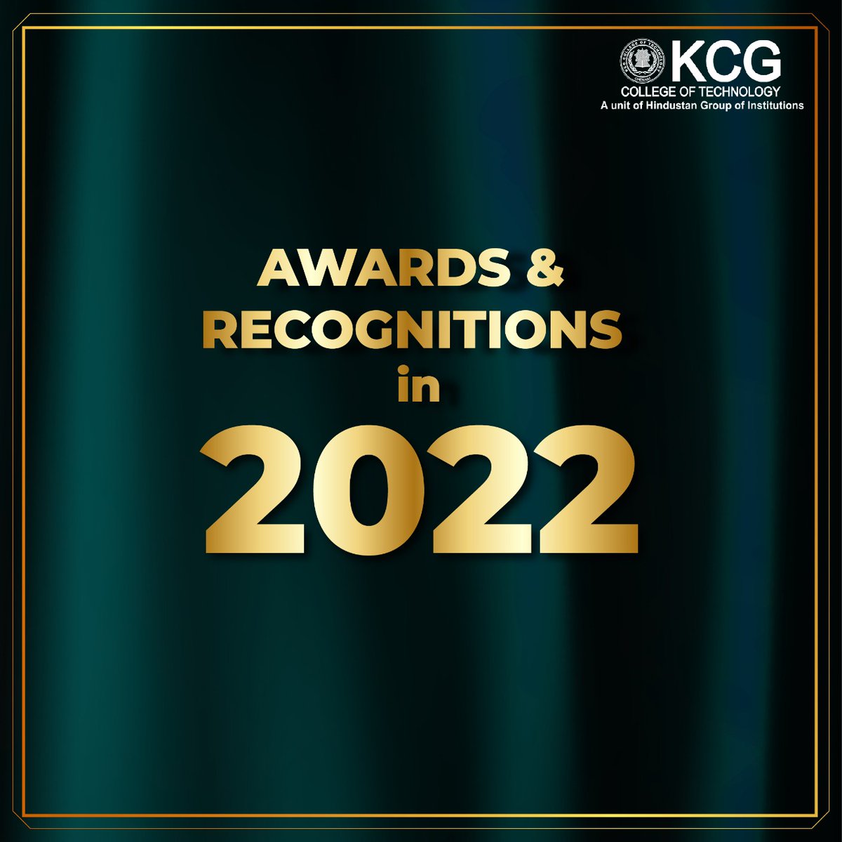 KCGtechnology's tweet photo. As 2022 comes to a close, we are proud to share the numerous awards & recognitions KCG Tech has received this year. From ranks to being conferred on prestigious awards by esteemed govt. organizations, KCG Tech continues on its trajectory towards excellence.
#KCGCollege #KCG25 https://t.co/rwNc49Dh5i