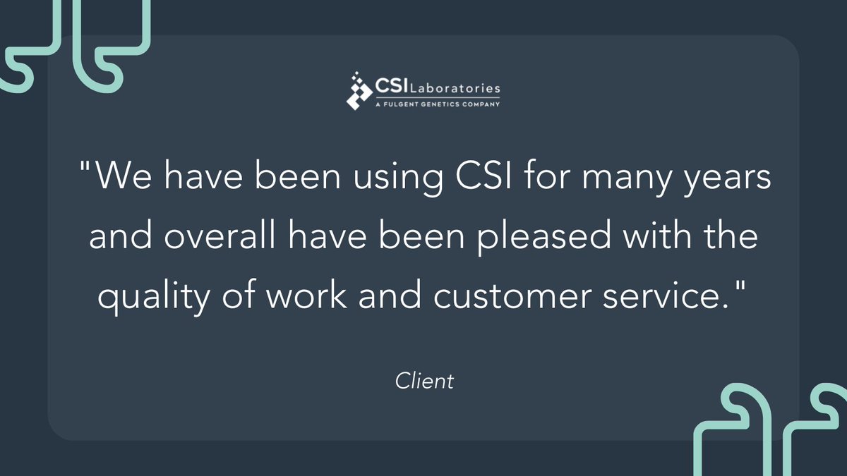 “We have been using CSI for many years and overall have been pleased with the quality of work and customer service.” -Client

#cancerdiagnostic #cancerresearch #cancertesting #cancerlab #pathologist #cytogenetics #CSILaboratories