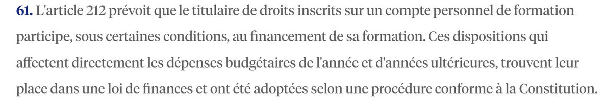 #PLF2023 

Le Conseil Constitutionnel valide l'article sur le reste à charge pour les utilisateurs du CPF

conseil-constitutionnel.fr/decision/2022/…