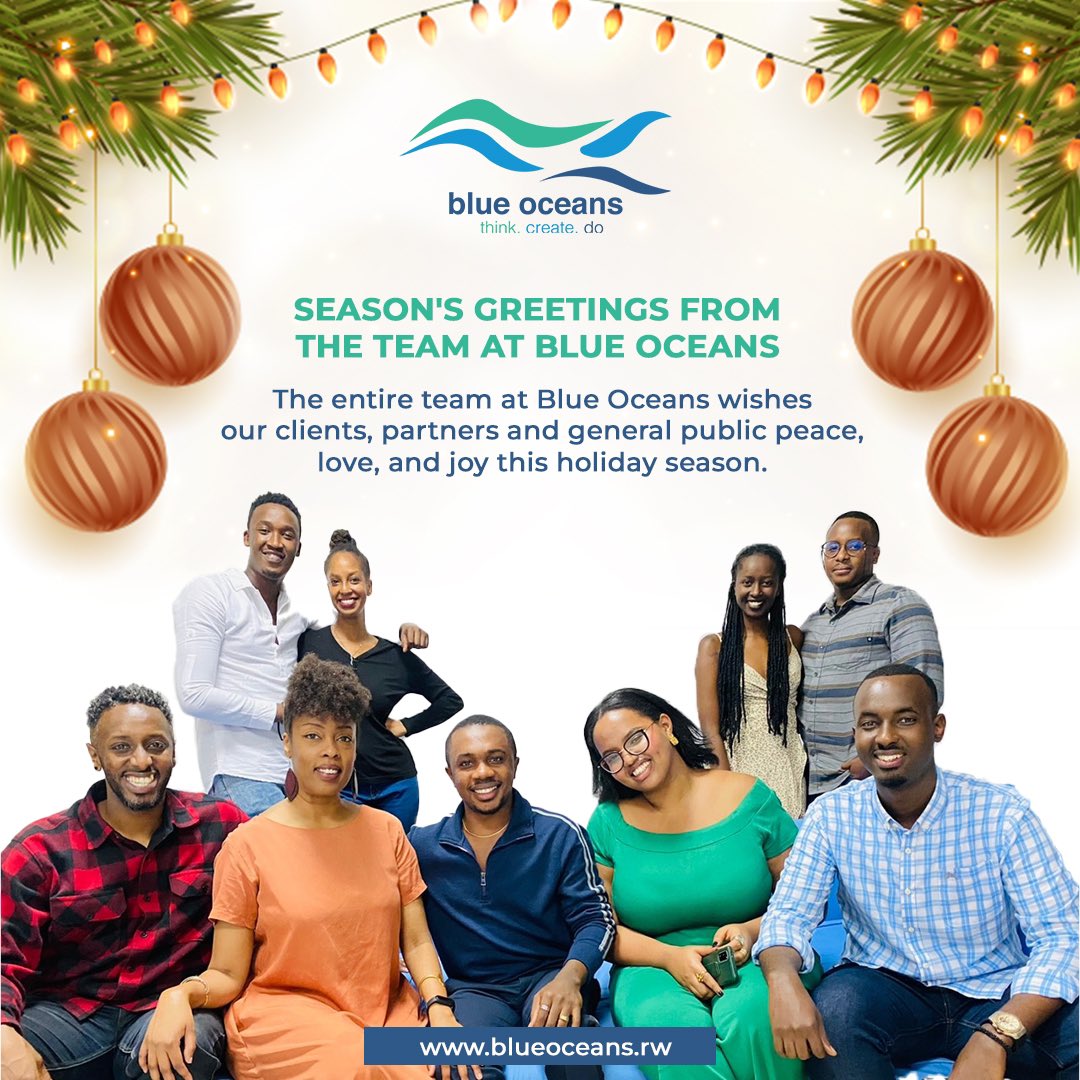 To our clients, partners and #RwOT, the team at <a href="/BlueOceansRW/">Blue Oceans, Rwanda</a> wishes you a festive season and a prosperous 2023!
