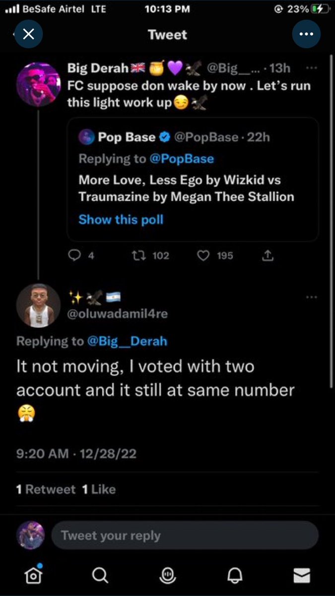 MoneyHeist_6's tweet photo. We call ourselves 40million fan base but we can’t win a poll after begging all fc’s and quoting without shame to vote for song that flopped ?. I’m a wizkid fan but to be honest this is a Big shame 💔 mlle! https://t.co/ppUuLkxKxI