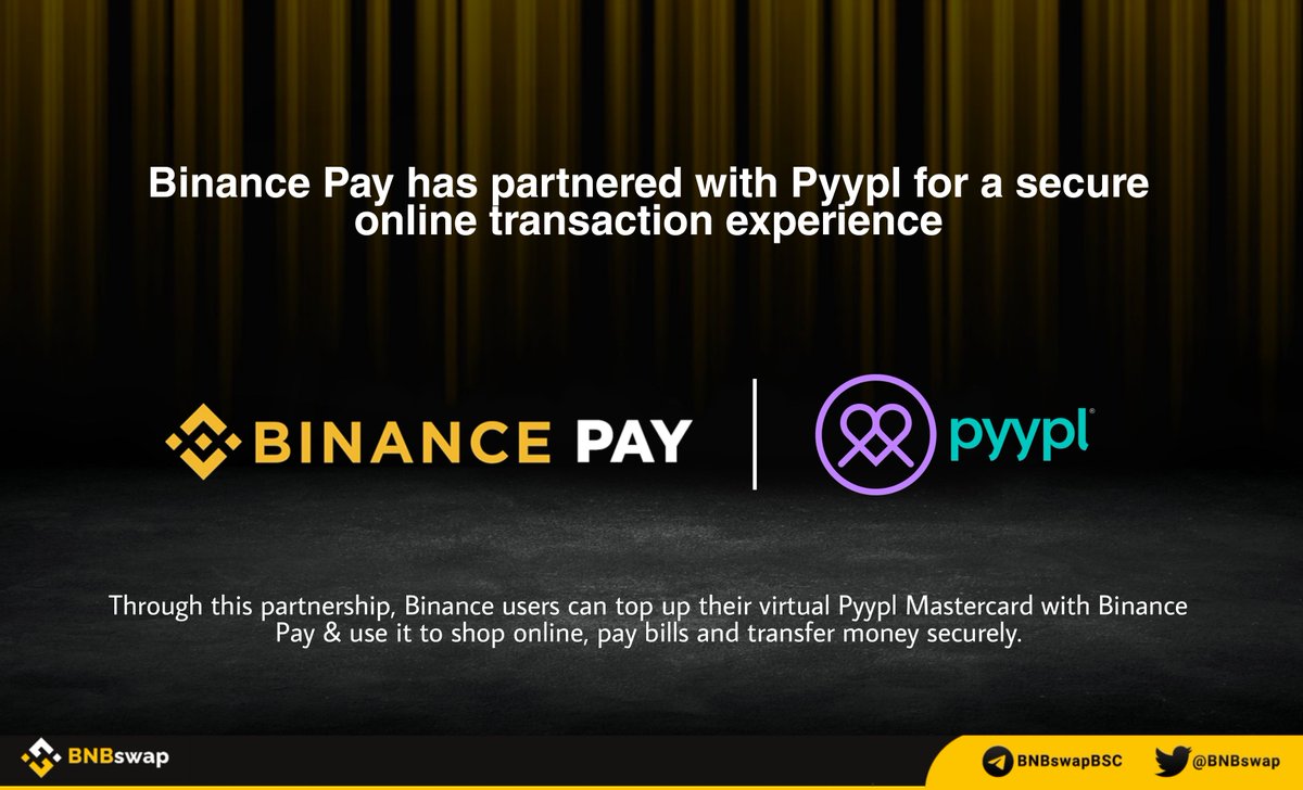 📢 #Binance Pay has partnered with @Pyypl for a secure online transaction experience

Through this partnership, @Binance users can top up their virtual Pyypl #Mastercard with #BinancePay &amp; use it to shop online, pay bills &amp; transfer money securely.

Info👇
binance.com/en/blog/paymen…