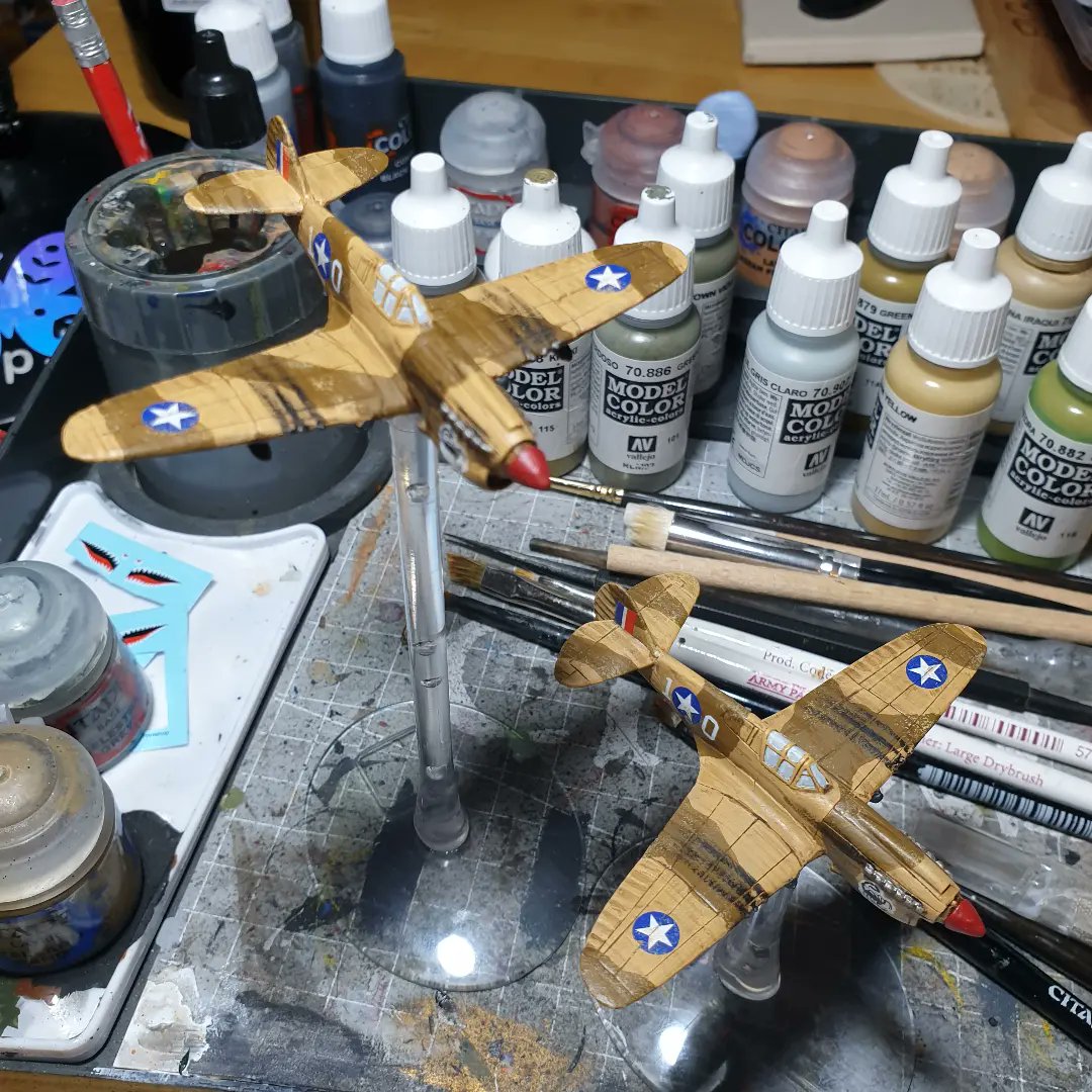 Capt_Platt's tweet photo. Finished my US P40 Warhawks for @Flames_Of_War https://t.co/ts5GUHabjg