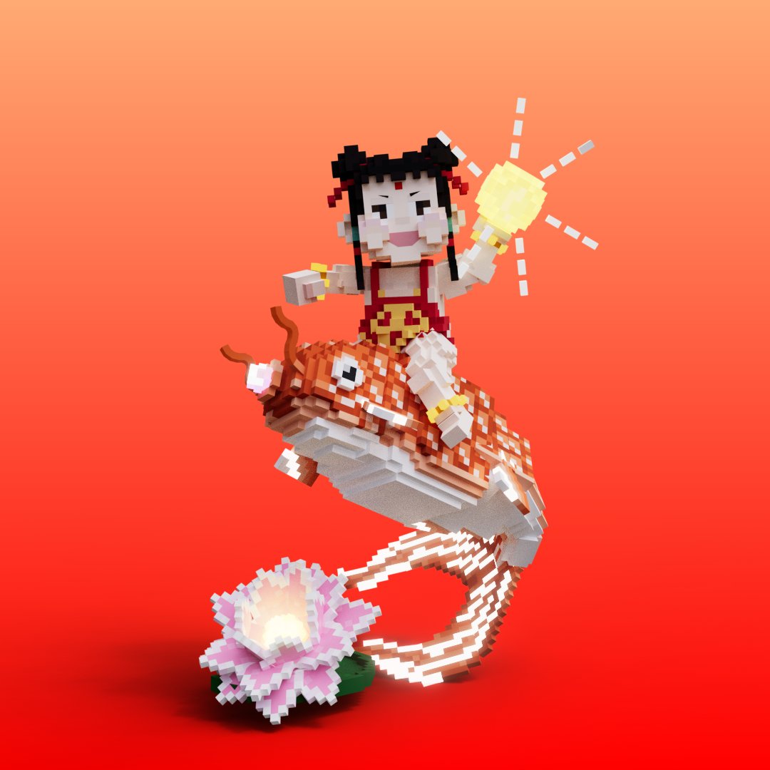 Are you ready for the new year?
Asset: Chinese Chubby Baby &amp; Goldfish
#ProjectseedStudio #NFT #NFTartist #TheSandbox 
#Sandbox #SandboxGame #SandboxMarket #3D #Voxel #VoxelArt #VoxEditWeekly #sandfam #HongKong