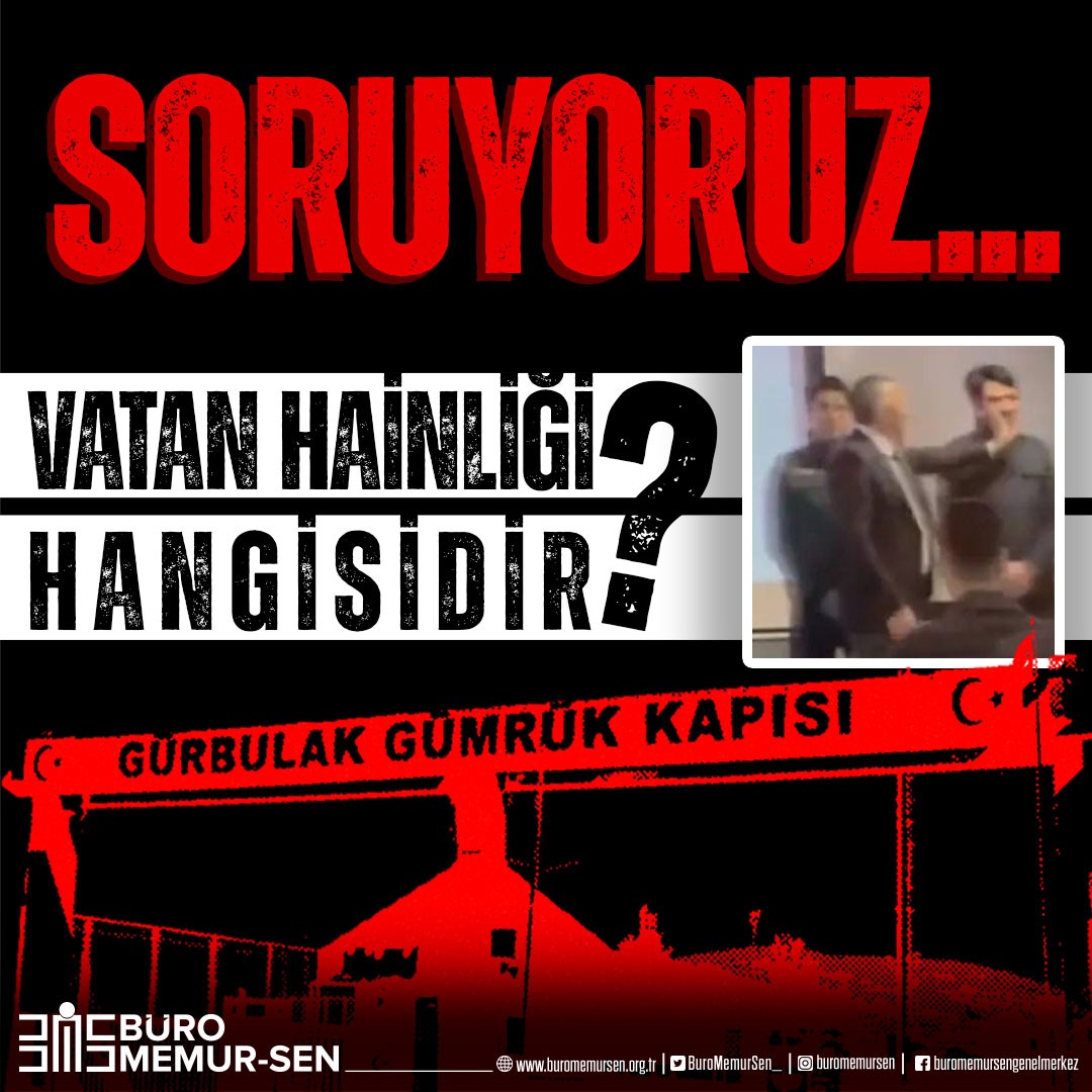 SORUYORUZ…

VATAN HAİNLİĞİ HANGİSİDİR?

<a href="/tcbestepe/">T.C. Cumhurbaşkanlığı</a> <a href="/RTErdogan/">Recep Tayyip Erdoğan</a> <a href="/ticaret/">T.C. Ticaret Bakanlığı</a> <a href="/mehmedmus/">Dr. Mehmet Muş</a> <a href="/mustuzcu/">Mustafa Tuzcu</a> 

🔀 Gürbulak Sınır Kapısı'nda Bölge Müdür Vekilliği yapan şahsın vahim davranışları sebebiyle yayınladığımız basın açıklamamıza ulaşmak için linke tıklayınız; bit.ly/3C8VfgF