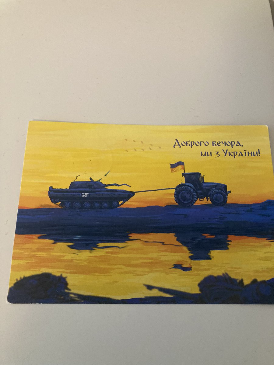 Ofmooseandmen's tweet photo. Many thanks to Anna for this card from Kyiv, one of the brilliant women from the Ukraine we met in April whilst distributing the #packedwithhope backpacks to displaced children in Romania.

@inna_bil 
@LittleToller 
@thebookseller 
@SchoolinaBag1 https://t.co/PgE0CORxqL