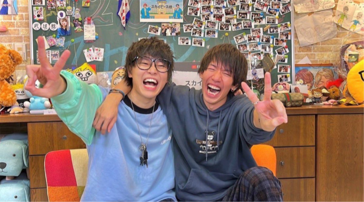 ___com99's tweet photo. スカイピース500万人がんばれー！！❤️‍🔥
最高な2人✌🏻️

 #スカイピース
 #スカイピース500万人プレゼント企画 
 #行くぞ500万人 https://t.co/FOyI7MdMMe