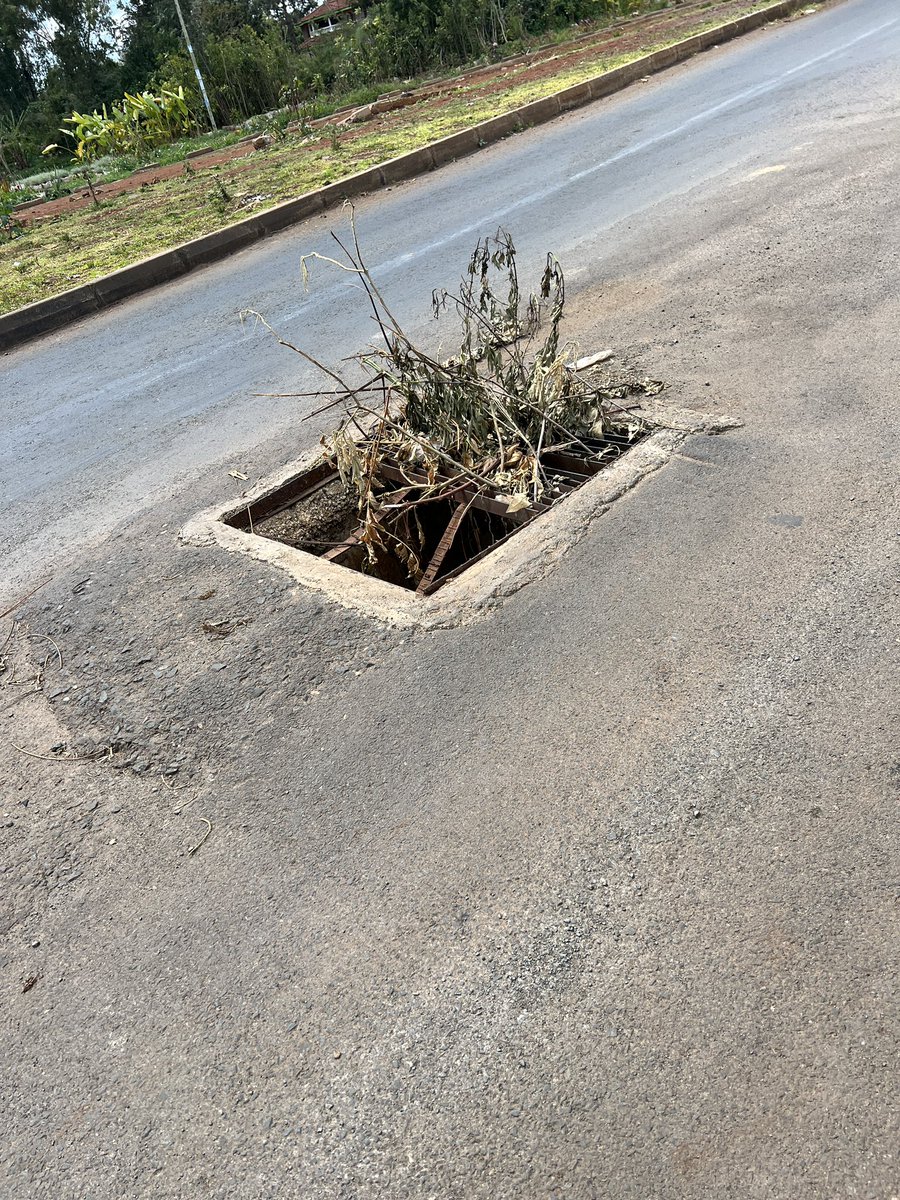 daktari1's tweet image. This is Langata road towards Karen near Waterfront and this drain has been open for months marked with twigs - we are waiting for an accident to happen, a life to be lost needlessly and then we hurriedly repair @KURAroads @Ma3Route @@ntsa_kenya